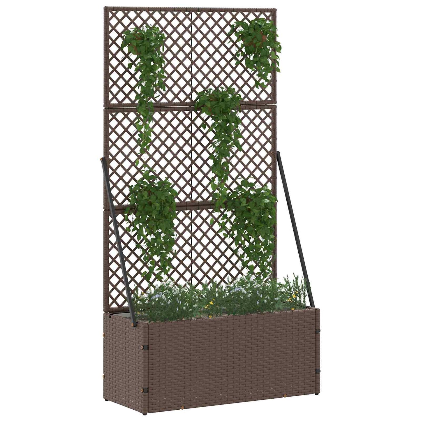 Tuin Trellis Planter Bruin 70 x 30 x 135 cm Metaal is nu te koop bij PeponiXL, paradijselijk wonen!