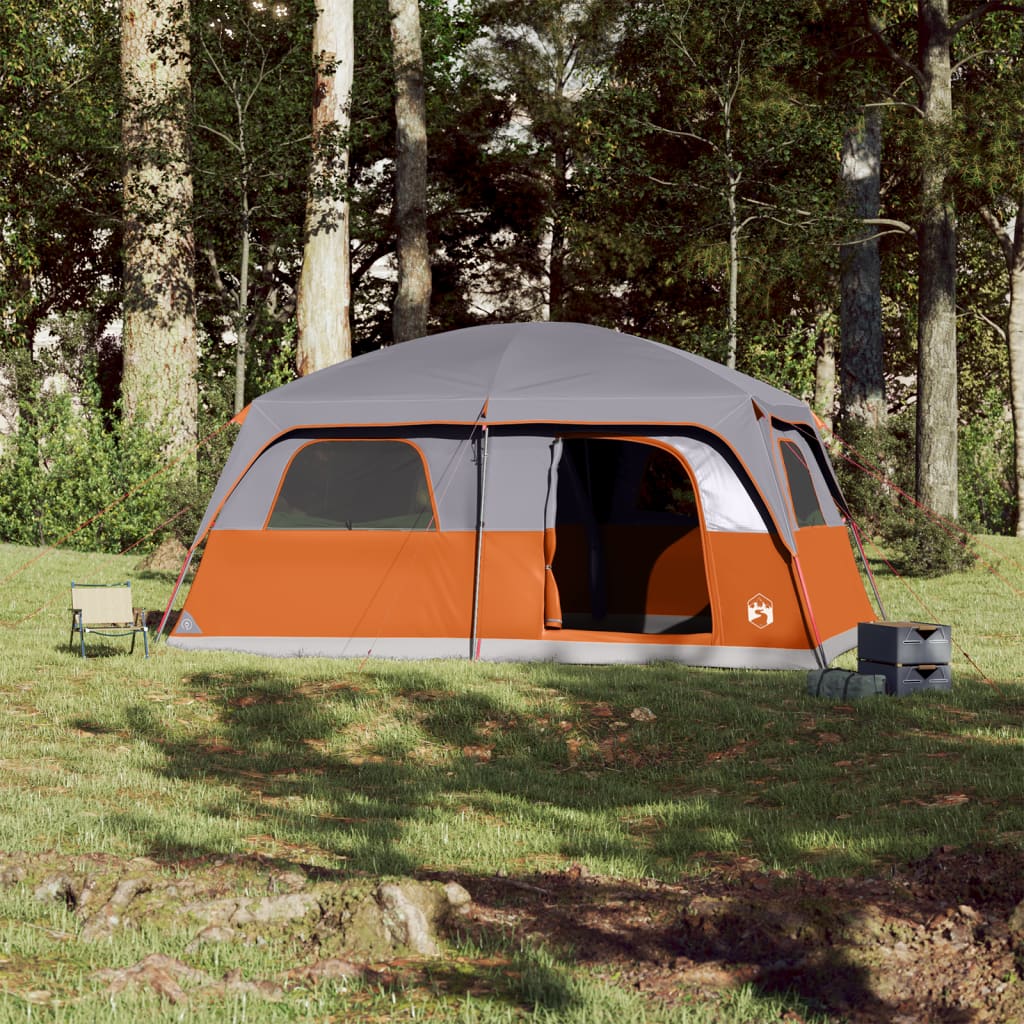 Gezinstent 8-persoons waterdicht grijs en oranje is nu te koop bij PeponiXL, paradijselijk wonen!