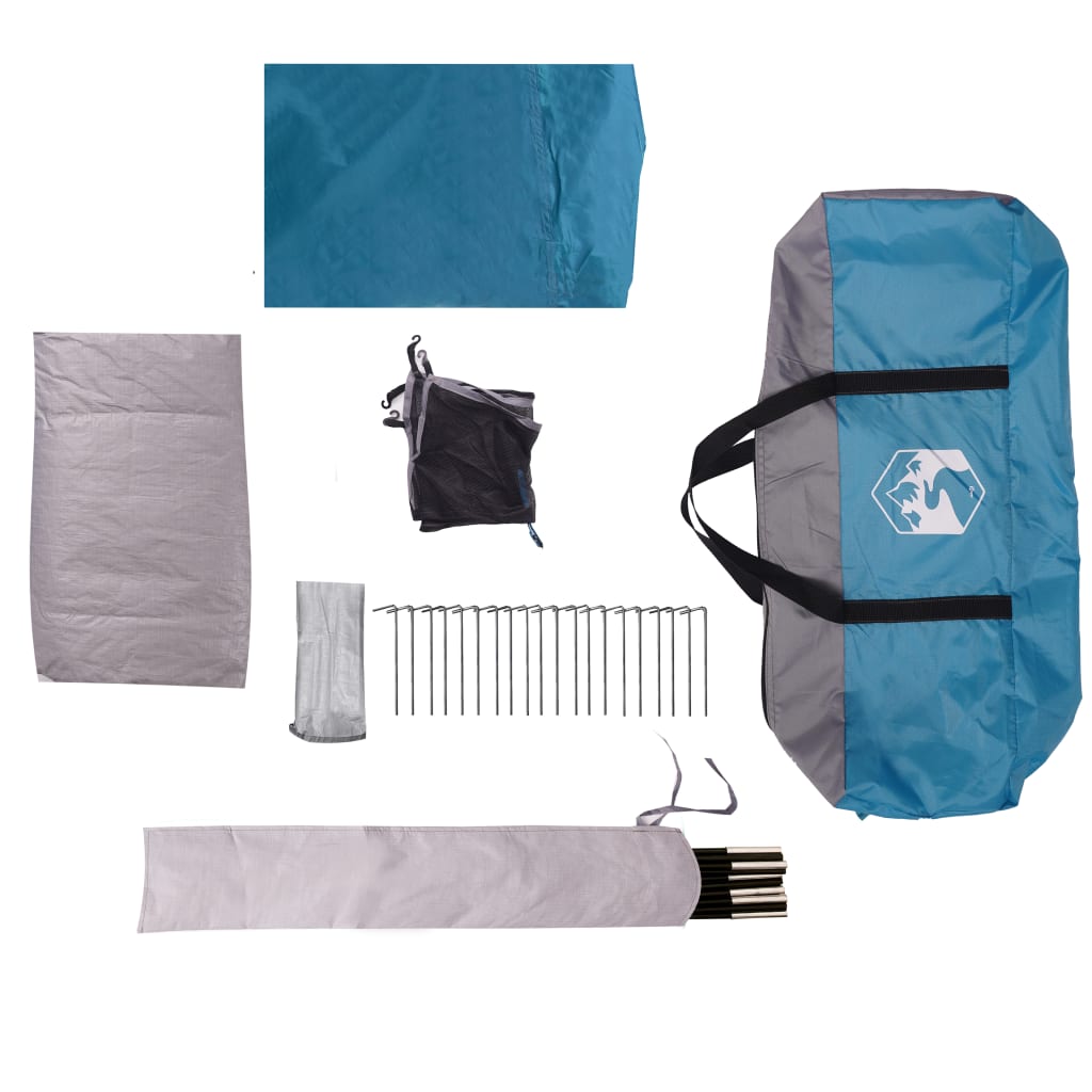 Tent met luifel 4-persoons waterdicht blauw is nu te koop bij PeponiXL, paradijselijk wonen!