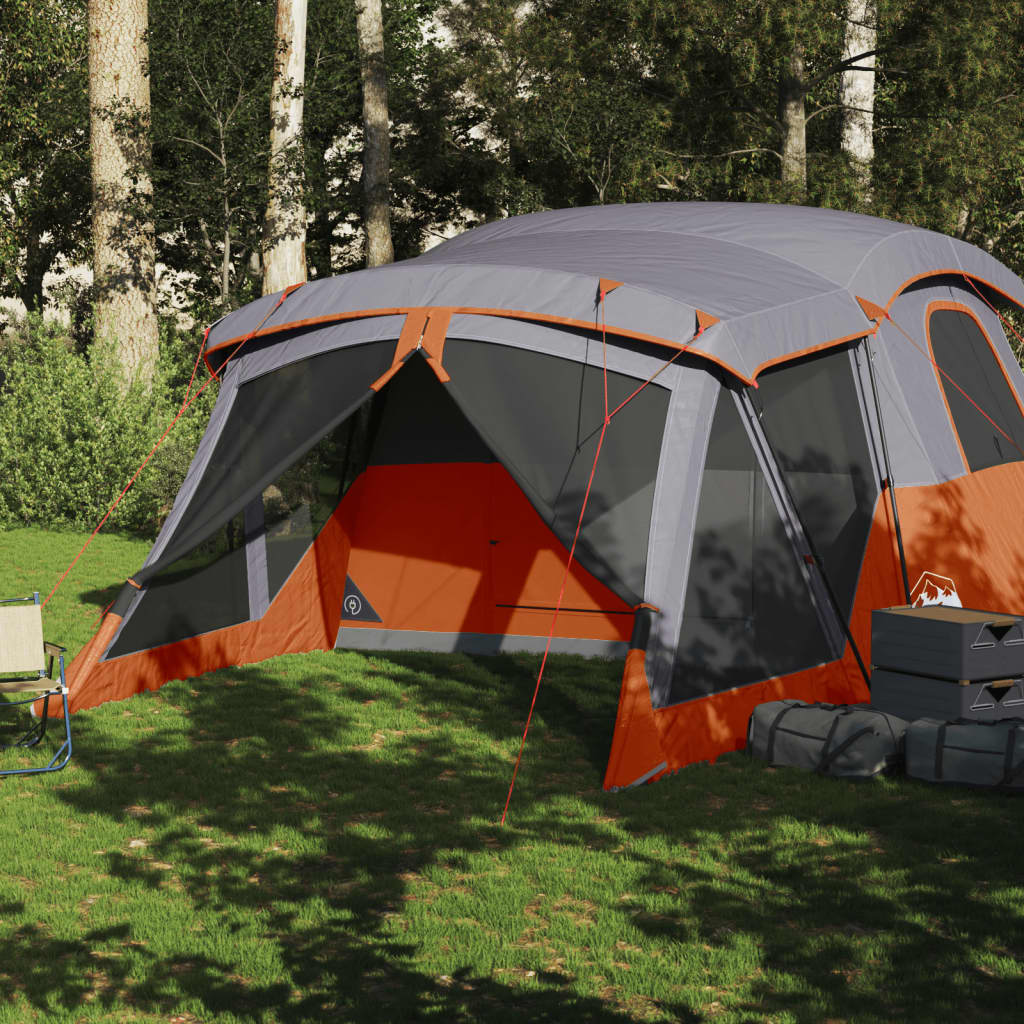 Tent met luifel 4-persoons waterdicht oranje is nu te koop bij PeponiXL, paradijselijk wonen!