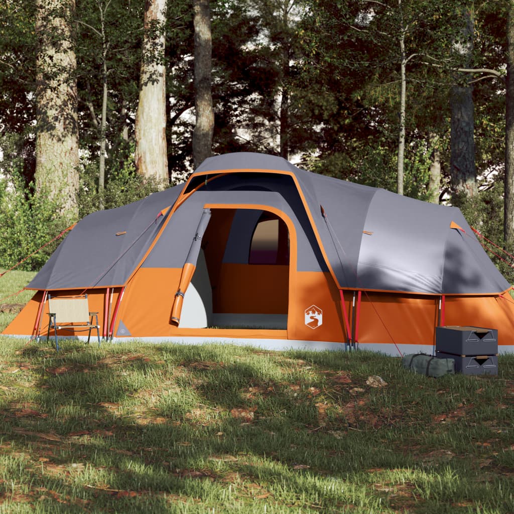 Koepeltent 11-persoons waterdicht grijs en oranje is nu te koop bij PeponiXL, paradijselijk wonen!