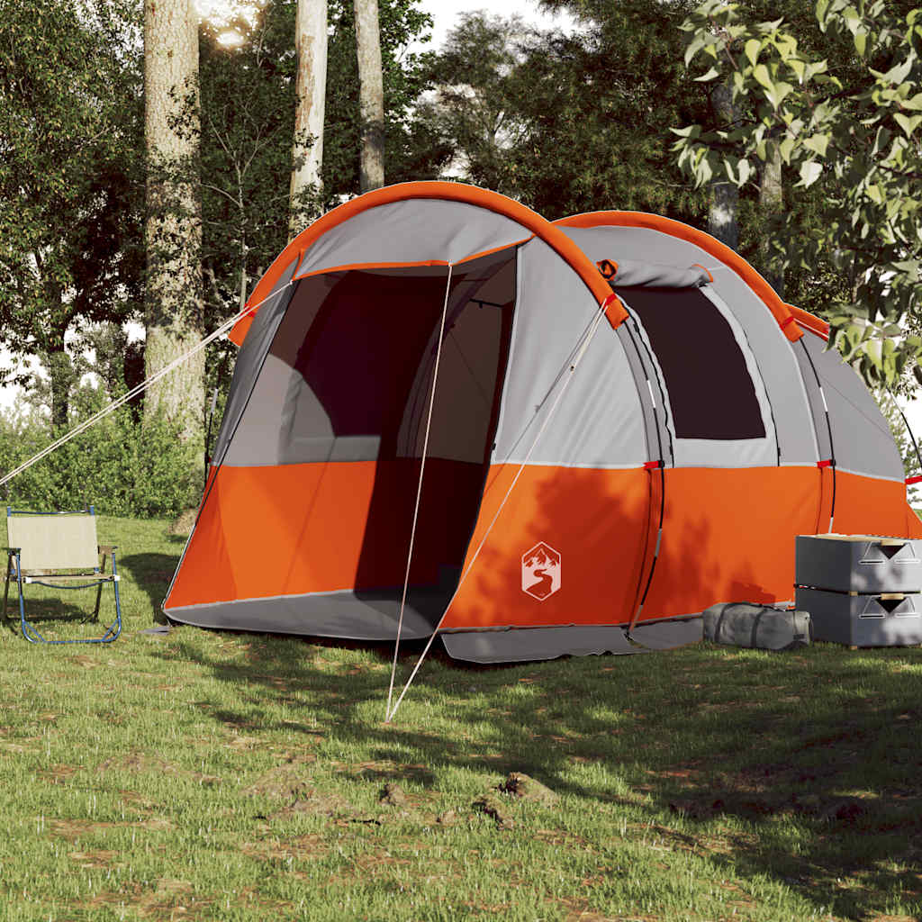 Tunneltent 4-persoons waterdicht grijs en oranje is nu te koop bij PeponiXL, paradijselijk wonen!