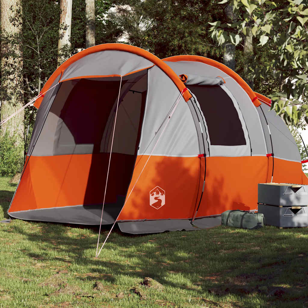 Tunneltent 4-persoons waterdicht grijs en oranje is nu te koop bij PeponiXL, paradijselijk wonen!