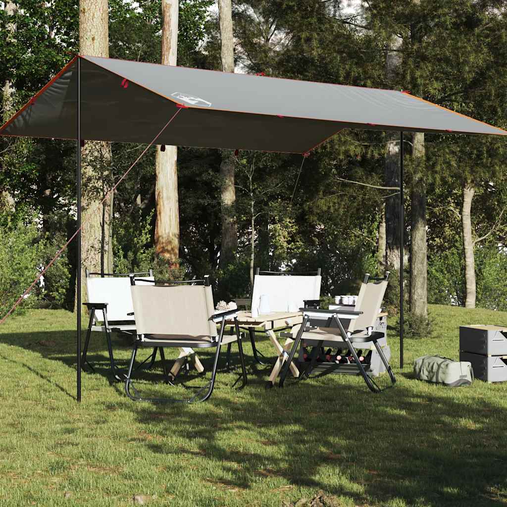 Kampeerluifel waterdicht 400x294 cm grijs en oranje is nu te koop bij PeponiXL, paradijselijk wonen!