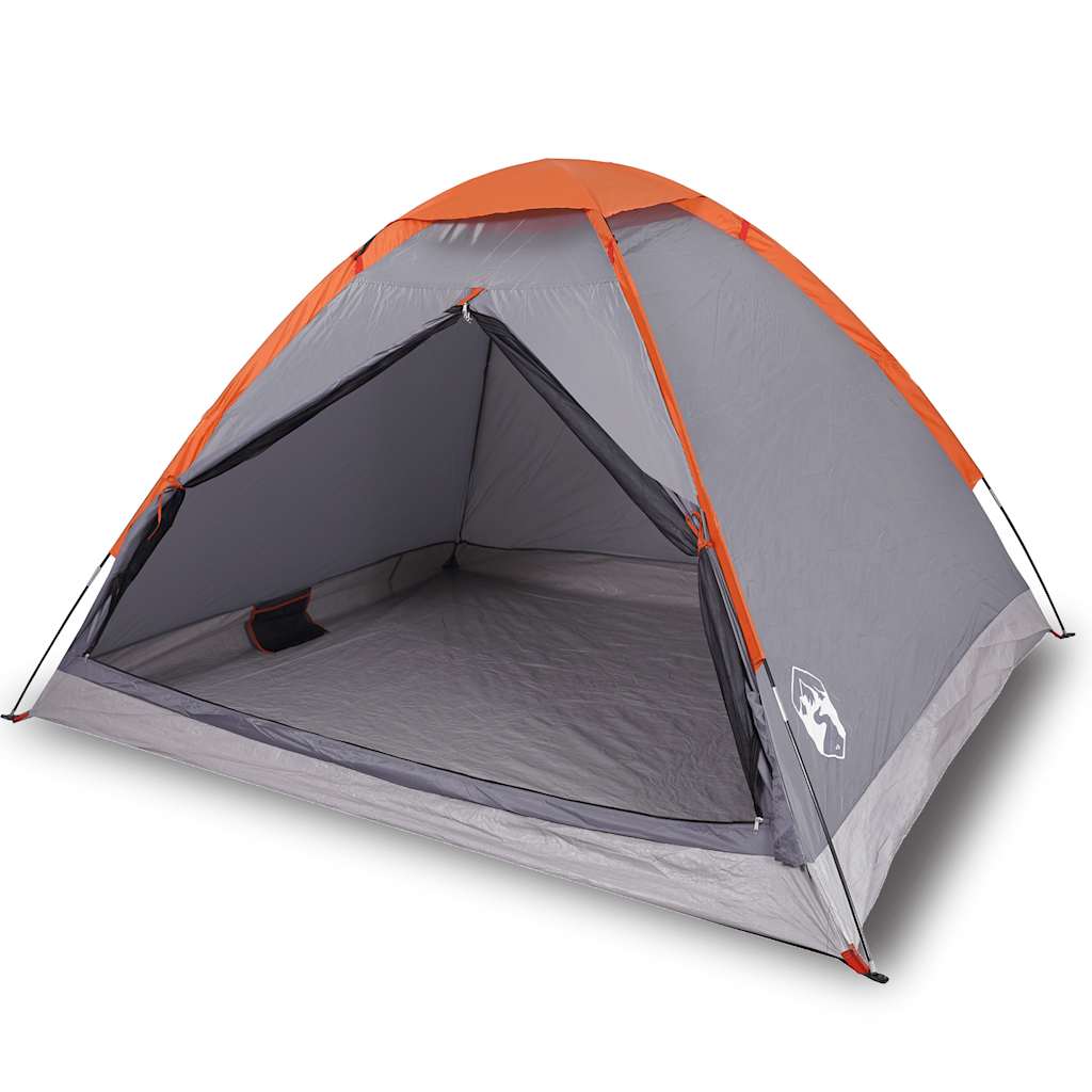 Koepeltent 4-persoons waterdicht grijs en oranje is nu te koop bij PeponiXL, paradijselijk wonen!
