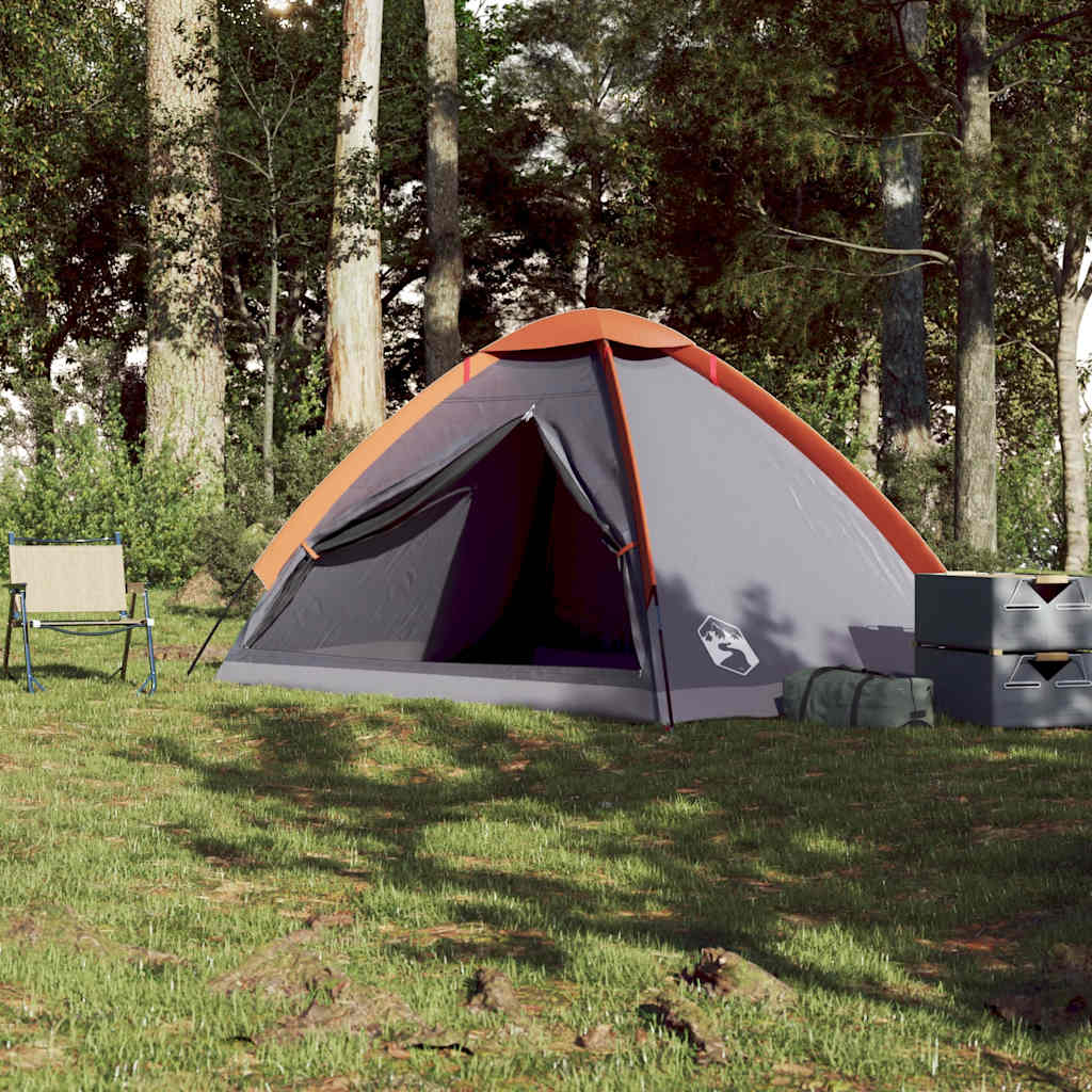 Koepeltent 4-persoons waterdicht grijs en oranje is nu te koop bij PeponiXL, paradijselijk wonen!