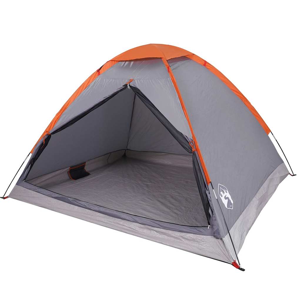 Koepeltent 4-persoons waterdicht grijs en oranje is nu te koop bij PeponiXL, paradijselijk wonen!