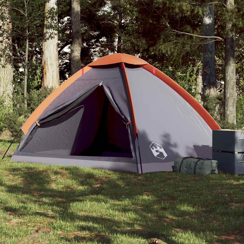 Koepeltent 4-persoons waterdicht grijs en oranje is nu te koop bij PeponiXL, paradijselijk wonen!
