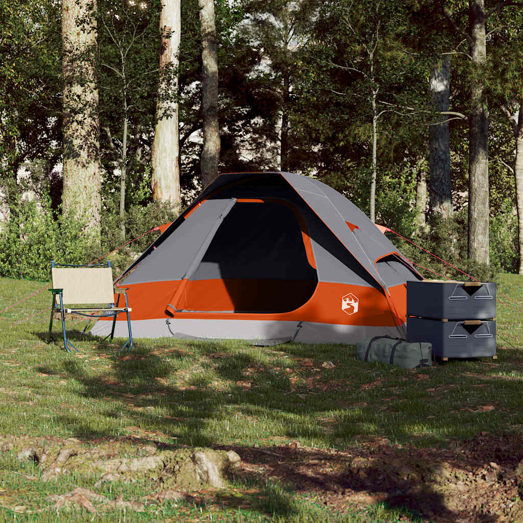 Koepeltent 2-persoons waterdicht grijs en oranje is nu te koop bij PeponiXL, paradijselijk wonen!