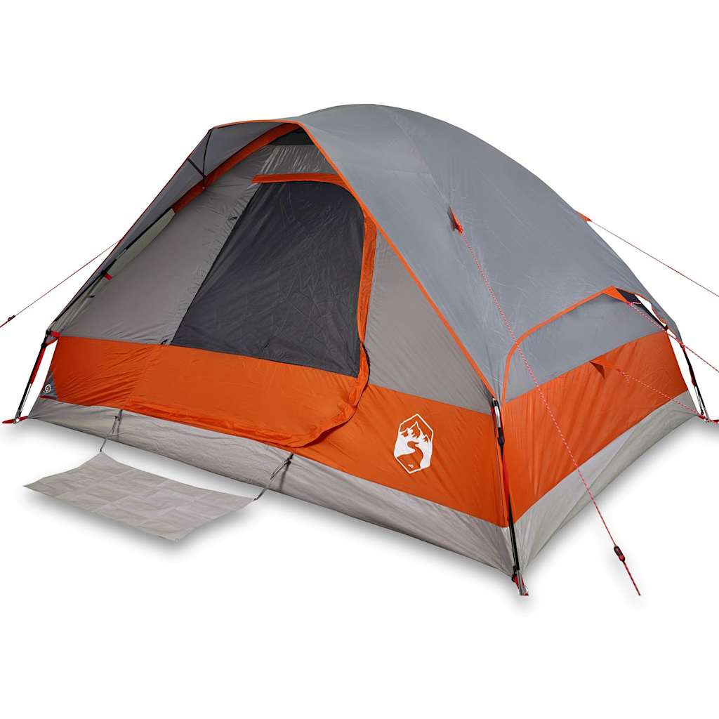Koepeltent 4-persoons waterdicht grijs en oranje is nu te koop bij PeponiXL, paradijselijk wonen!