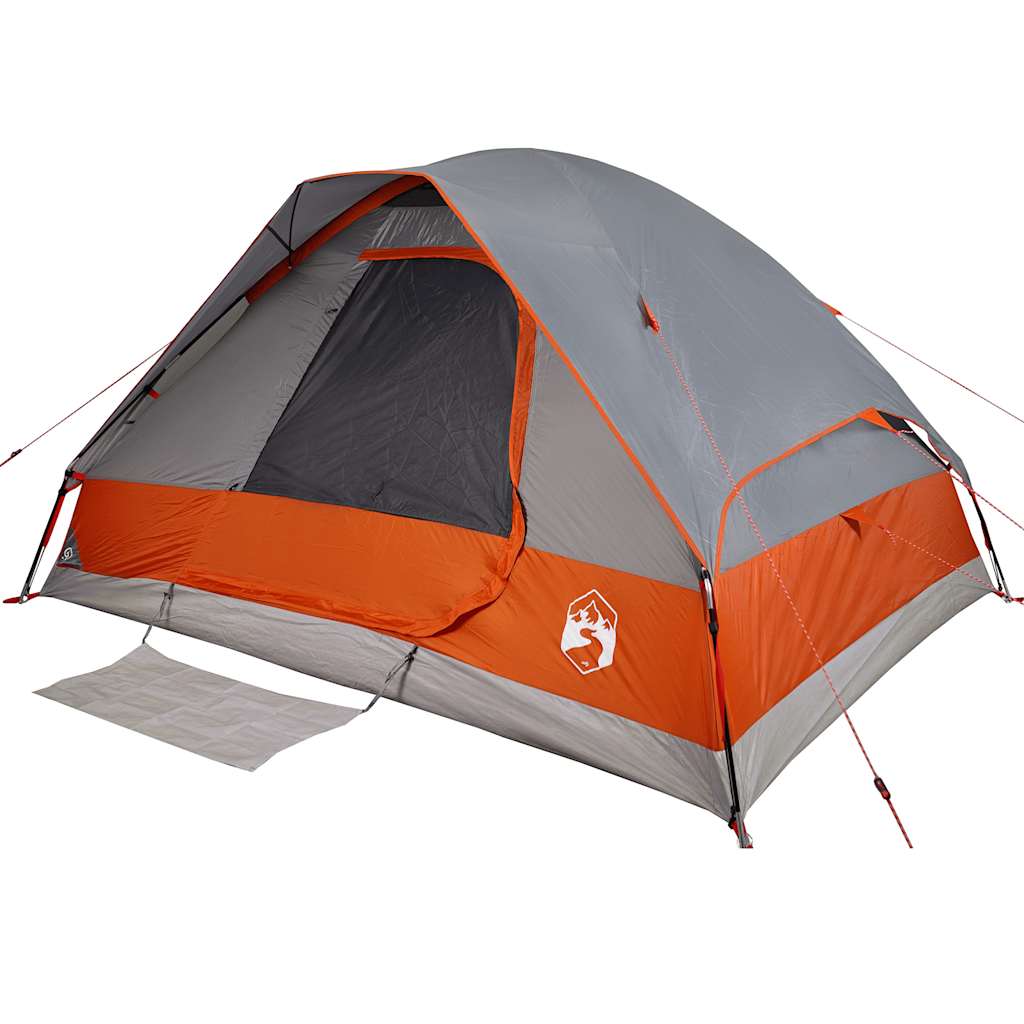 Koepeltent 4-persoons waterdicht grijs en oranje is nu te koop bij PeponiXL, paradijselijk wonen!
