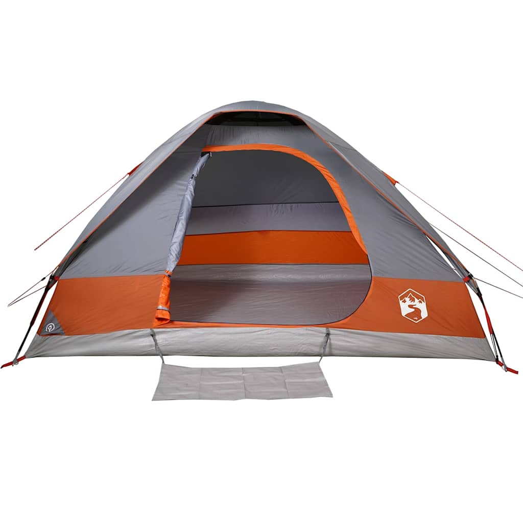 Koepeltent 4-persoons waterdicht grijs en oranje is nu te koop bij PeponiXL, paradijselijk wonen!