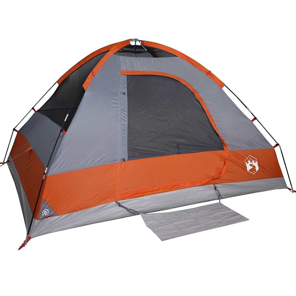 Koepeltent 4-persoons waterdicht grijs en oranje is nu te koop bij PeponiXL, paradijselijk wonen!