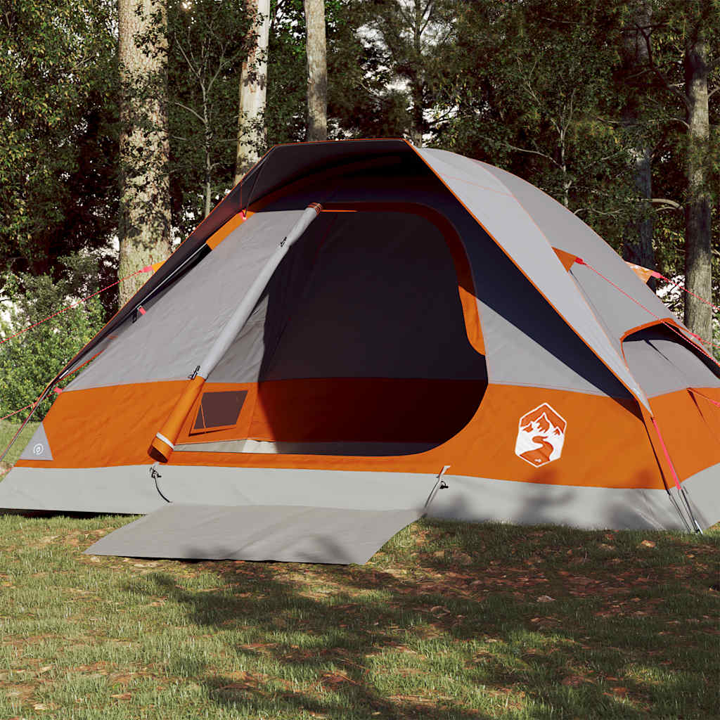 Koepeltent 4-persoons waterdicht grijs en oranje is nu te koop bij PeponiXL, paradijselijk wonen!