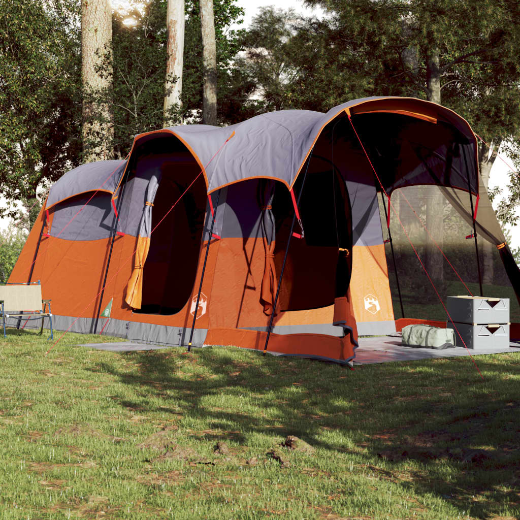Tunneltent 8-persoons waterdicht grijs en oranje is nu te koop bij PeponiXL, paradijselijk wonen!