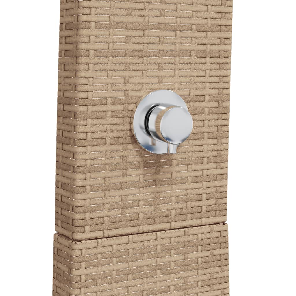 Buitendouche 55x60x224 cm poly rattan en acaciahout beige is nu te koop bij PeponiXL, paradijselijk wonen!