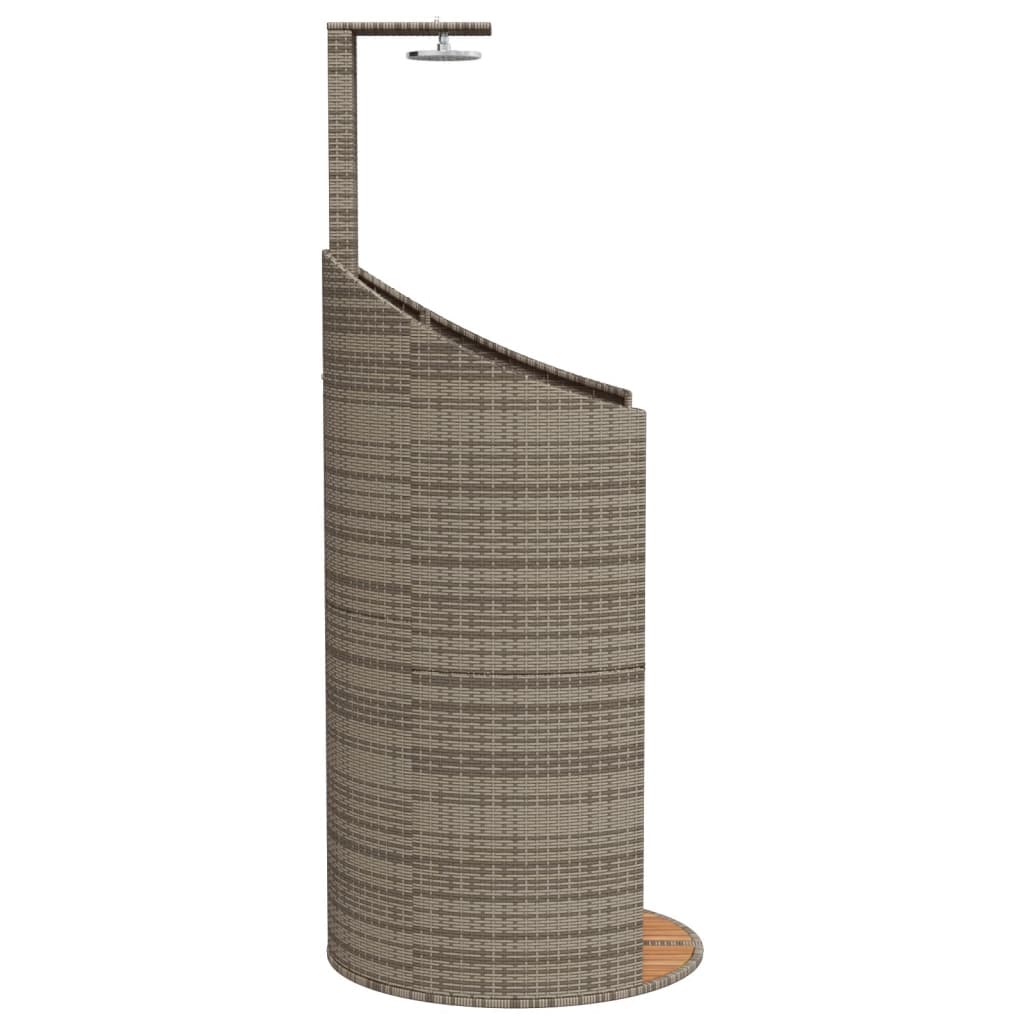 Buitendouche 100x100x241,5 cm poly rattan en acaciahout grijs is nu te koop bij PeponiXL, paradijselijk wonen!