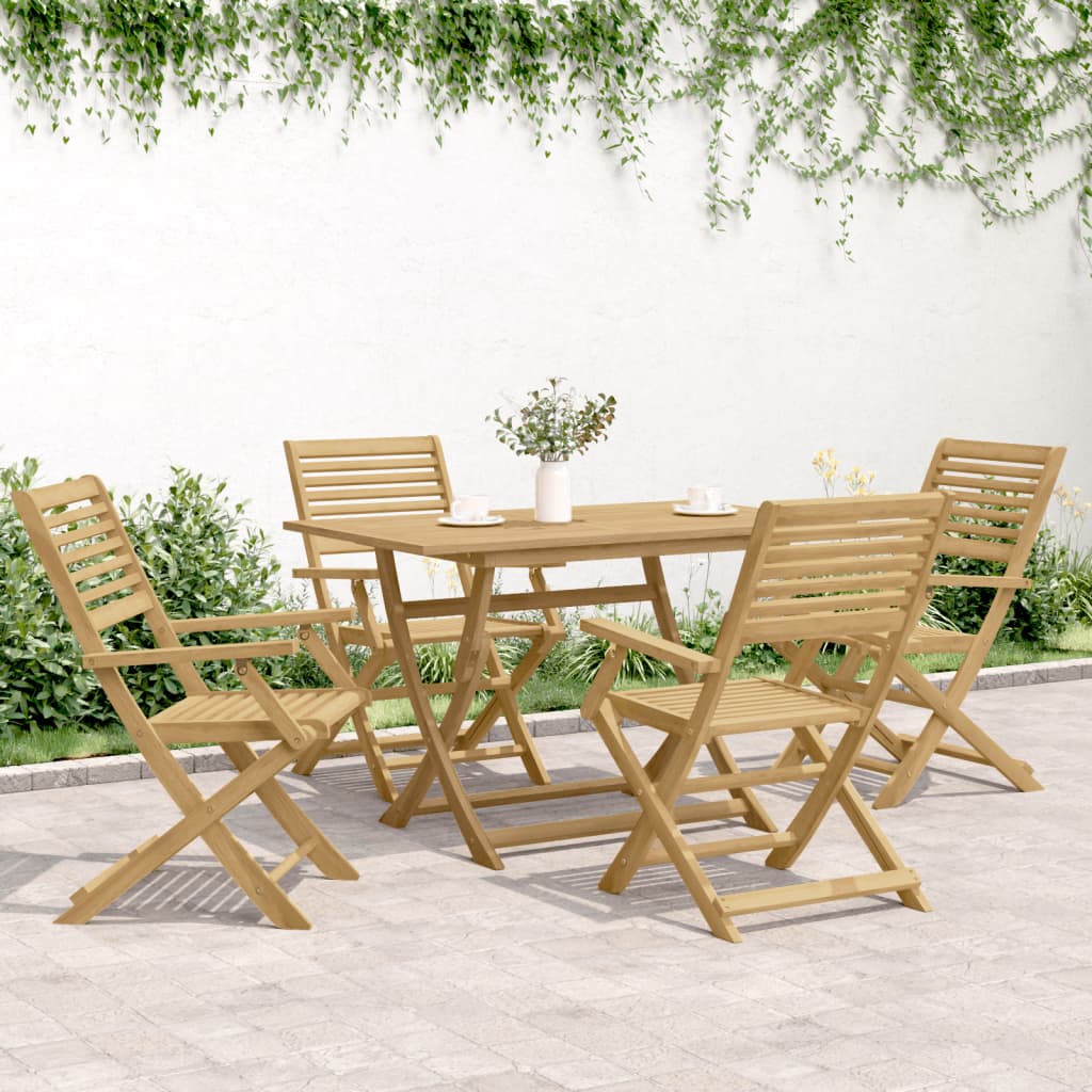 Tuinstoelen 4 st inklapbaar 54,5x61,5x86,5 cm acaciahout is nu te koop bij PeponiXL, paradijselijk wonen!