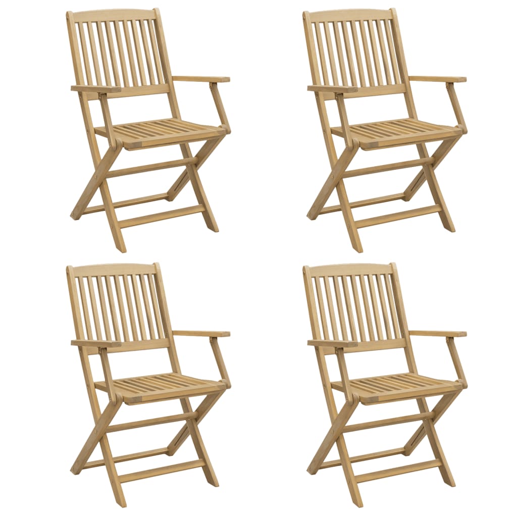 Tuinstoelen 4 st inklapbaar 54x61x88 cm massief acaciahout is nu te koop bij PeponiXL, paradijselijk wonen!