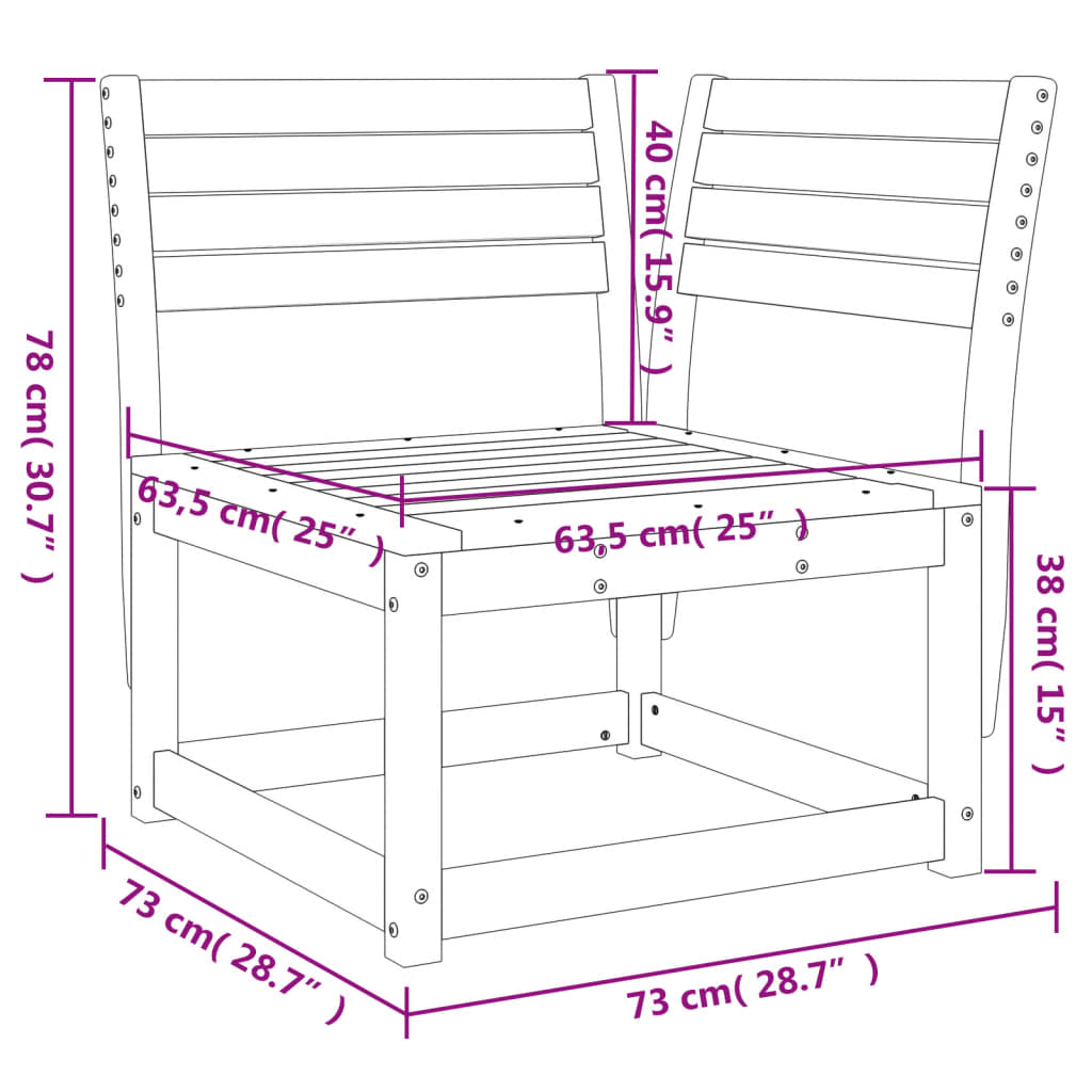 Tuinhoekbank 73x73x78 cm massief grenenhout is nu te koop bij PeponiXL, paradijselijk wonen!