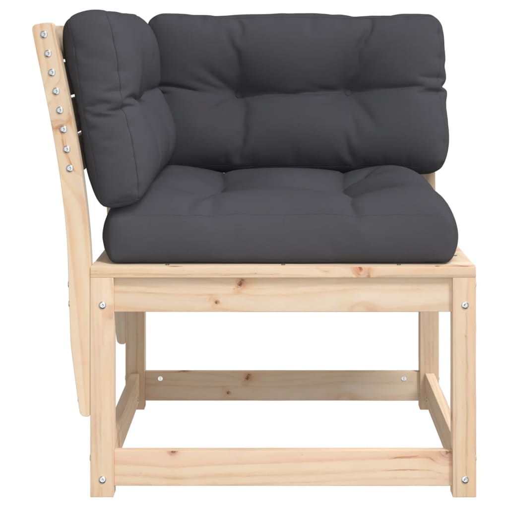 Tuinhoekbank met kussens 73x73x78 cm massief grenenhout is nu te koop bij PeponiXL, paradijselijk wonen!