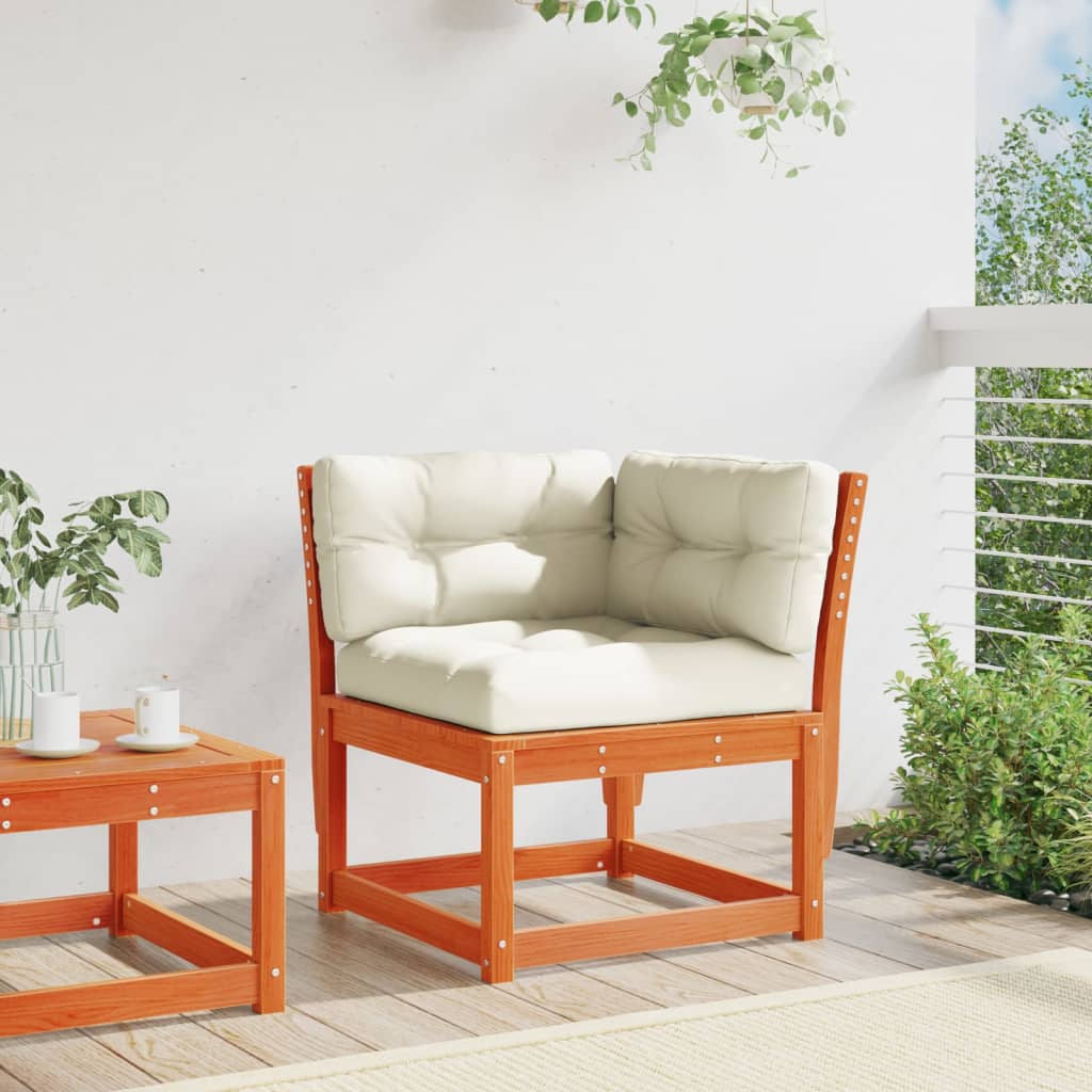 Tuinhoekbank met kussens 73x73x78 cm grenenhout wasbruin is nu te koop bij PeponiXL, paradijselijk wonen!