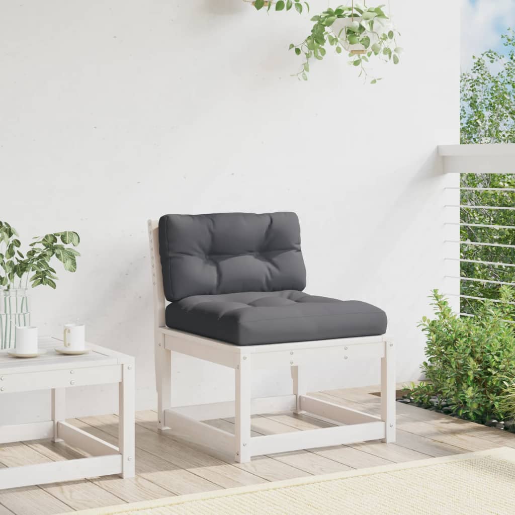 Tuinbank met kussens massief grenenhout wit is nu te koop bij PeponiXL, paradijselijk wonen!