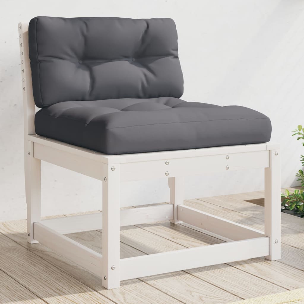 Tuinbank met kussens massief grenenhout wit is nu te koop bij PeponiXL, paradijselijk wonen!