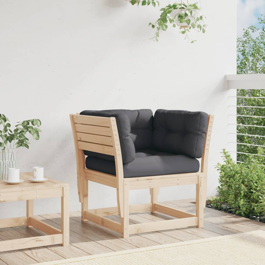 Tuinbank met armleuningen en kussens massief grenenhout is nu te koop bij PeponiXL, paradijselijk wonen!