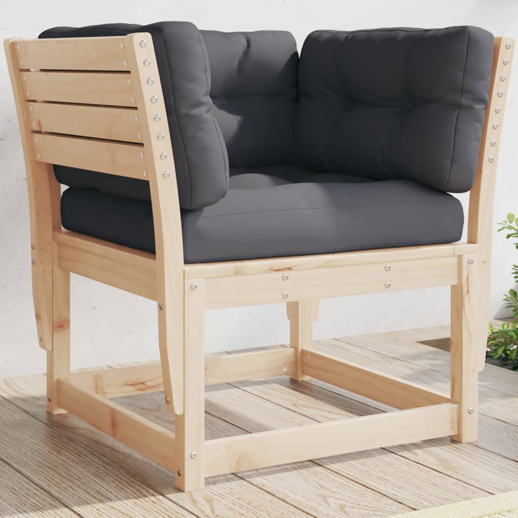 Tuinbank met armleuningen en kussens massief grenenhout is nu te koop bij PeponiXL, paradijselijk wonen!