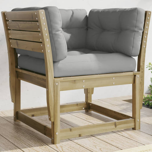 Tuinbank met armleuningen en kussens geïmpregneerd grenenhout is nu te koop bij PeponiXL, paradijselijk wonen!