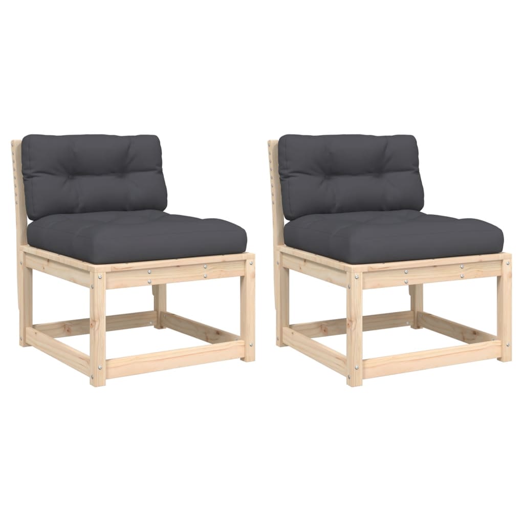 Tuinbanken met kussens 2 st massief grenenhout is nu te koop bij PeponiXL, paradijselijk wonen!