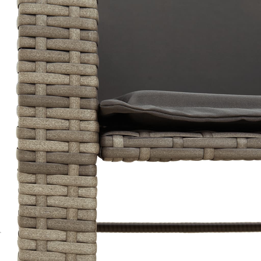 Tuinbank 2-zits met tafel en voetenbanken poly rattan grijs is nu te koop bij PeponiXL, paradijselijk wonen!
