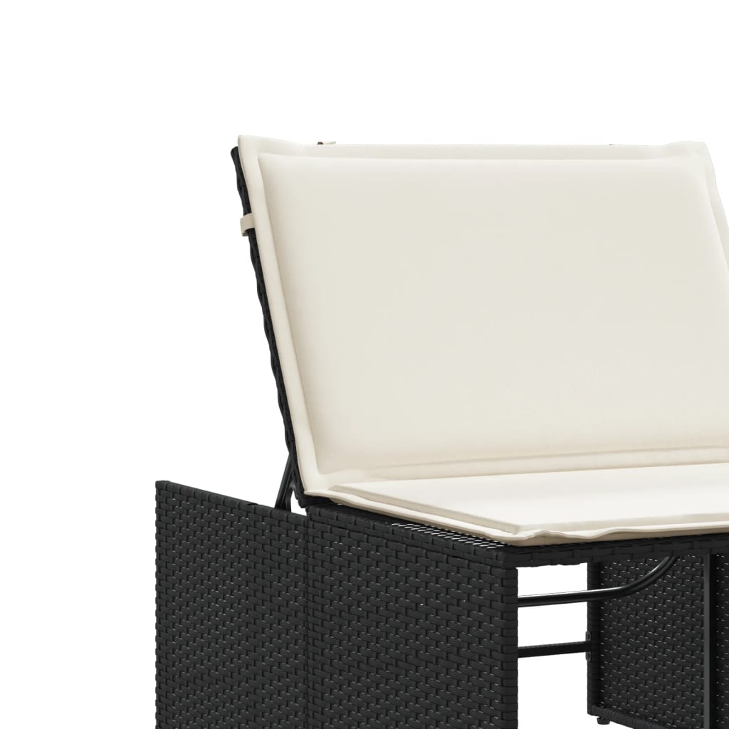 Modulaire ligbedden 2 stuks met tafel zwart poly rattan is nu te koop bij PeponiXL, paradijselijk wonen!