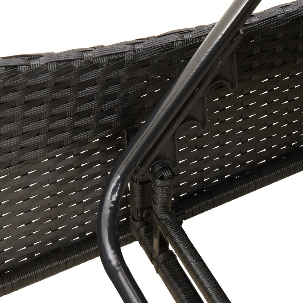 Ligbed met kussen 60x205x73 cm poly rattan zwart is nu te koop bij PeponiXL, paradijselijk wonen!