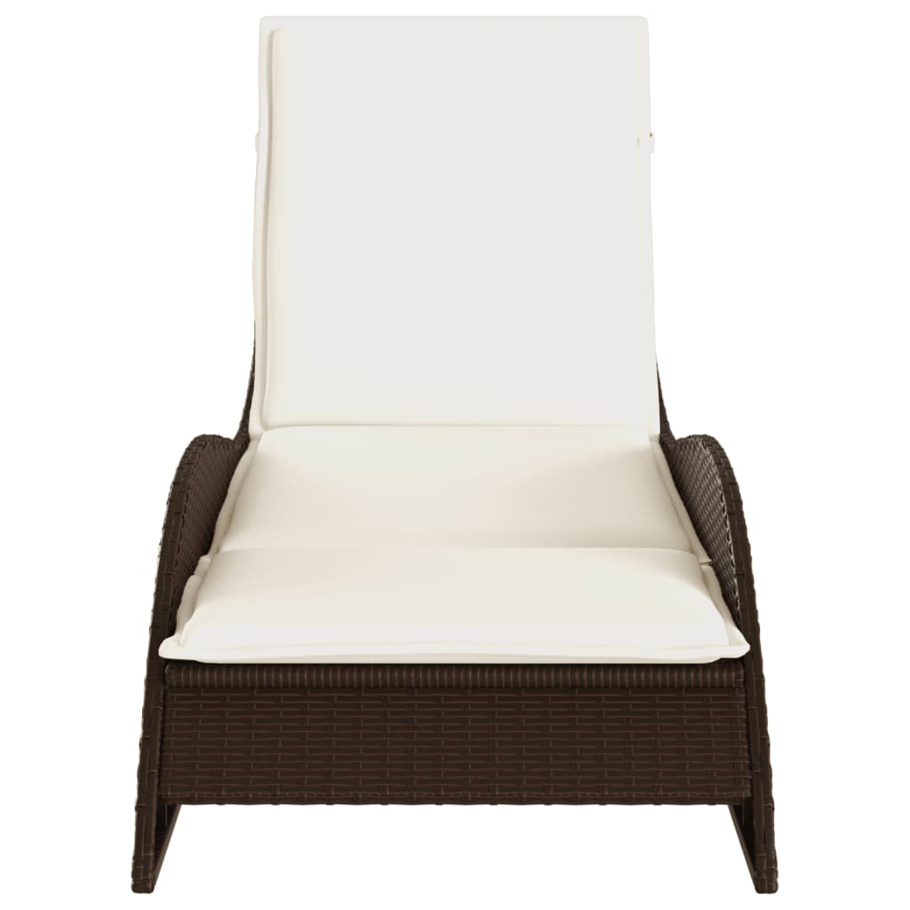 Ligbed met kussen 60x205x73 cm poly rattan bruin is nu te koop bij PeponiXL, paradijselijk wonen!