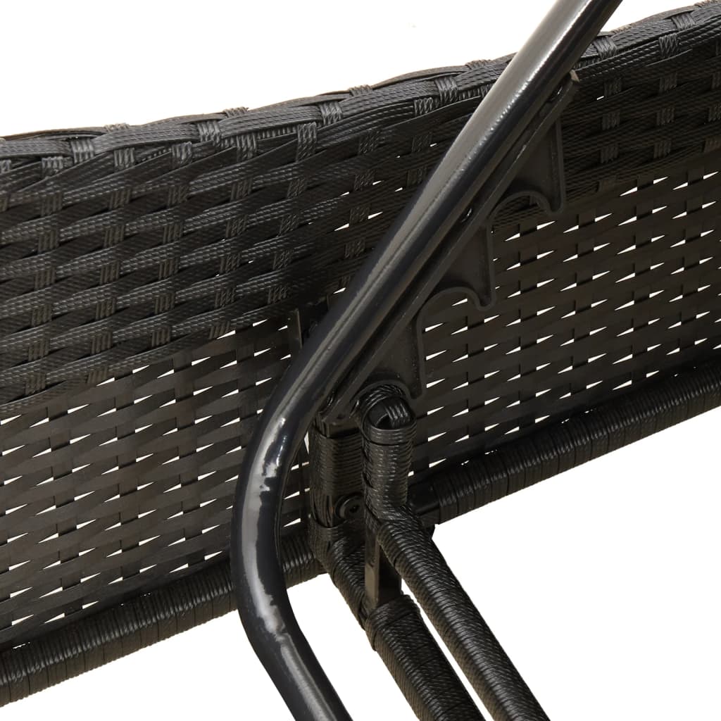 Ligbed met kussens 114x205x73 cm poly rattan zwart is nu te koop bij PeponiXL, paradijselijk wonen!