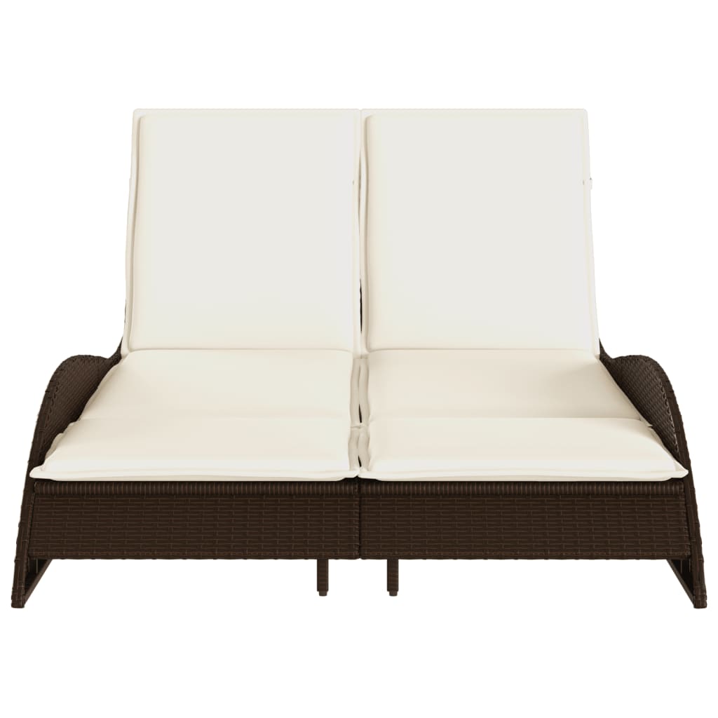 Ligbed met kussens 114x205x73 cm poly rattan bruin is nu te koop bij PeponiXL, paradijselijk wonen!