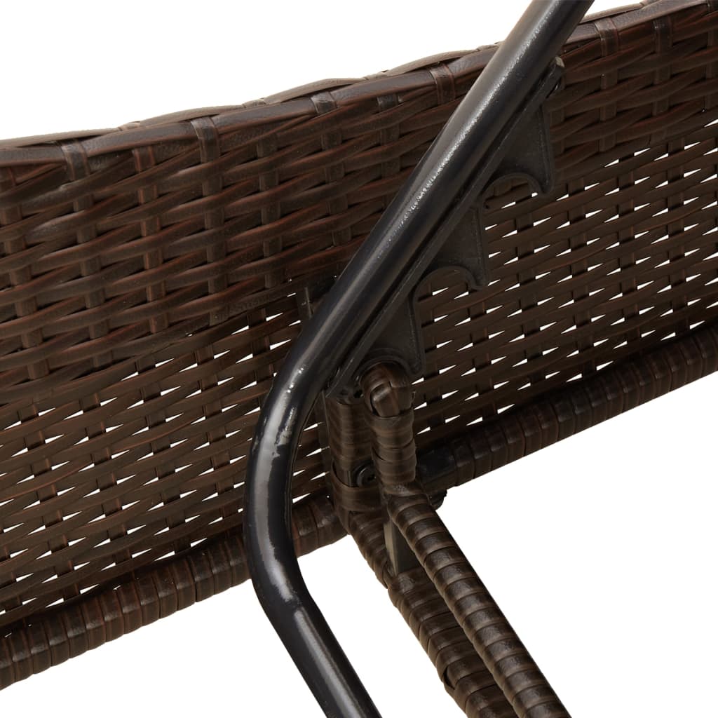 Ligbed met kussens 114x205x73 cm poly rattan bruin is nu te koop bij PeponiXL, paradijselijk wonen!