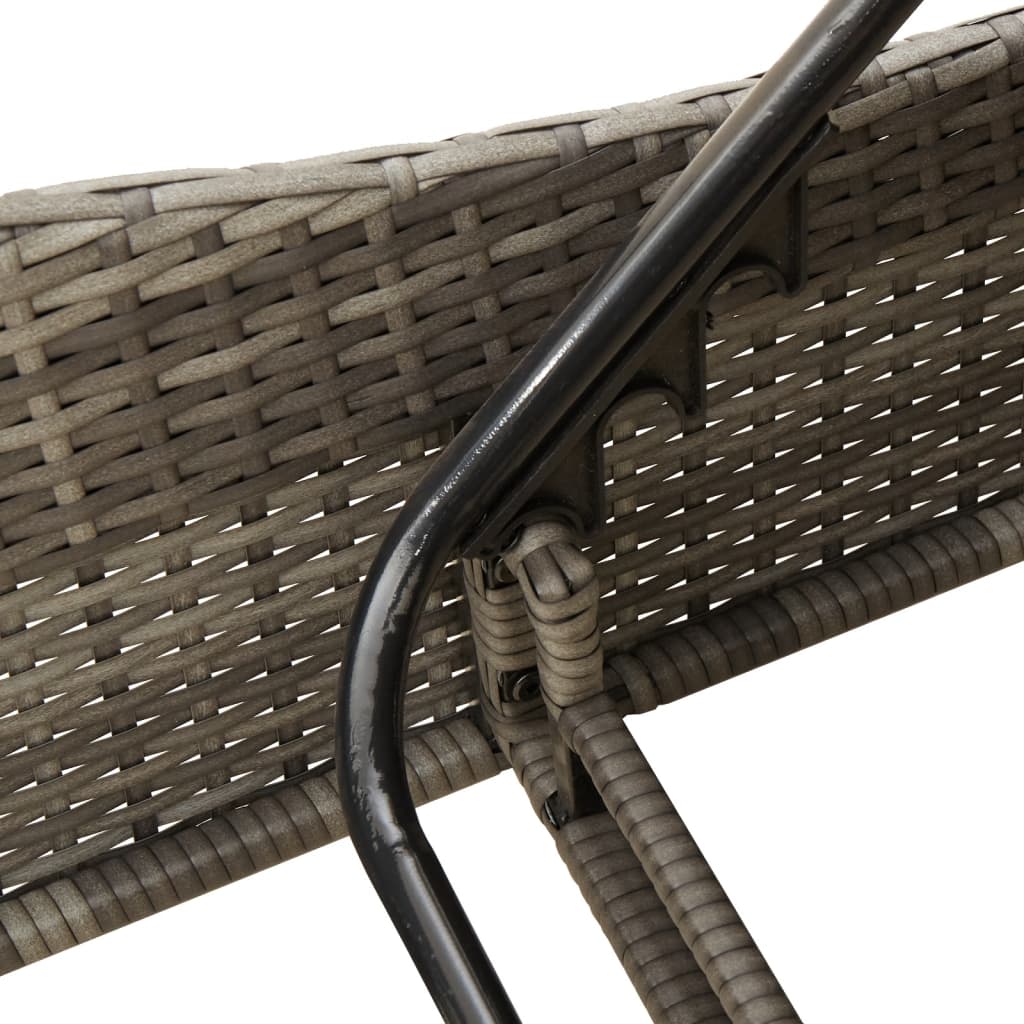 Ligbed met kussens 114x205x73 cm poly rattan grijs is nu te koop bij PeponiXL, paradijselijk wonen!
