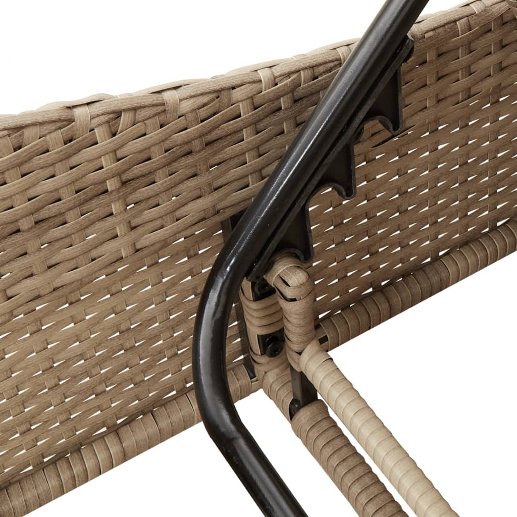 Ligbed met kussens 114x205x73 cm poly rattan beige is nu te koop bij PeponiXL, paradijselijk wonen!