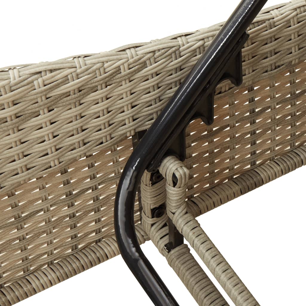 Ligbed met kussens 114x205x73 cm poly rattan lichtgrijs is nu te koop bij PeponiXL, paradijselijk wonen!