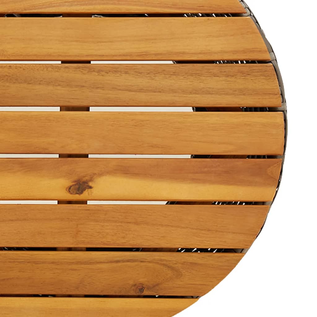 Tuinbijzettafel trommelvormig poly rattan en massief hout grijs is nu te koop bij PeponiXL, paradijselijk wonen!