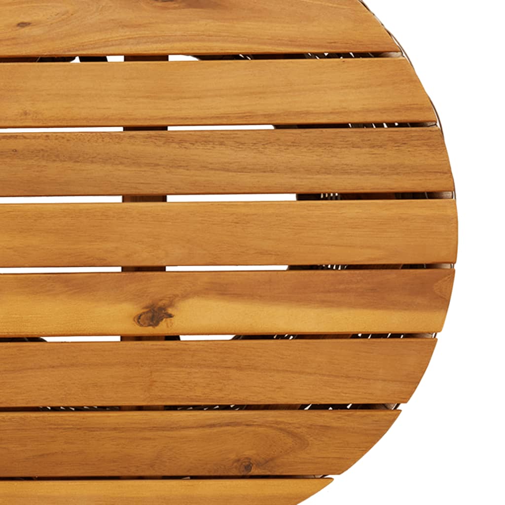 Tuinbijzettafel trommelvormig poly rattan en massief hout beige is nu te koop bij PeponiXL, paradijselijk wonen!