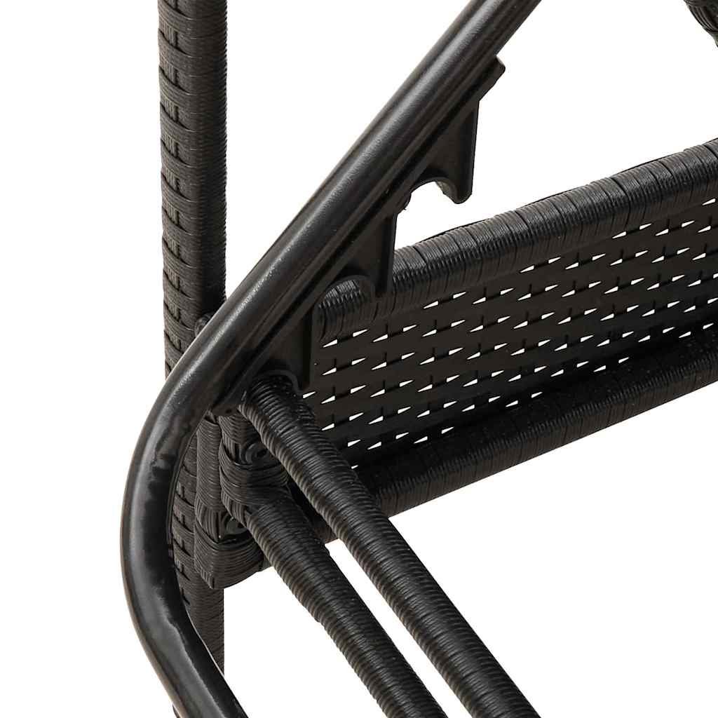 | Ligstoel | met kussen Zwart 63 x 200 x 81 cm poly rattan is nu te koop bij PeponiXL, paradijselijk wonen!