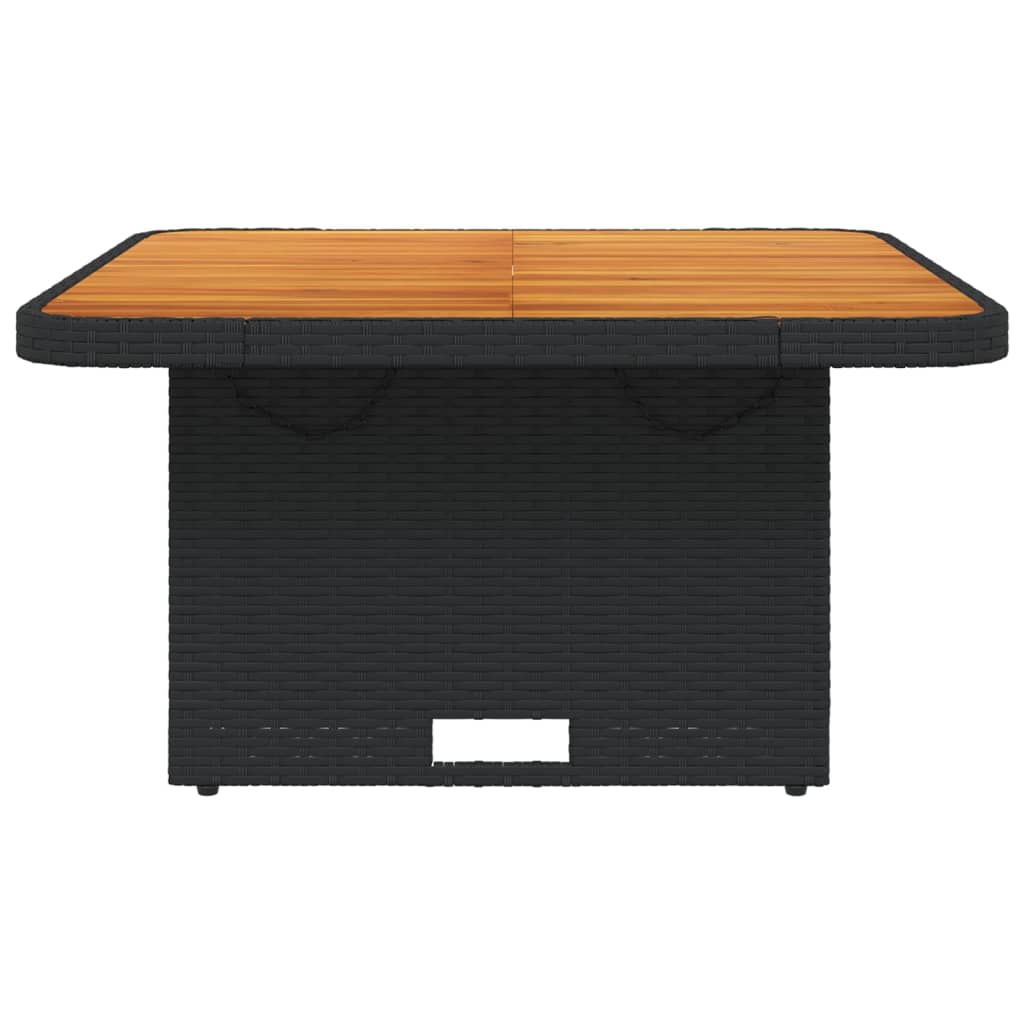 Tuintafel 80x80x71 cm poly rattan en acaciahout zwart is nu te koop bij PeponiXL, paradijselijk wonen!