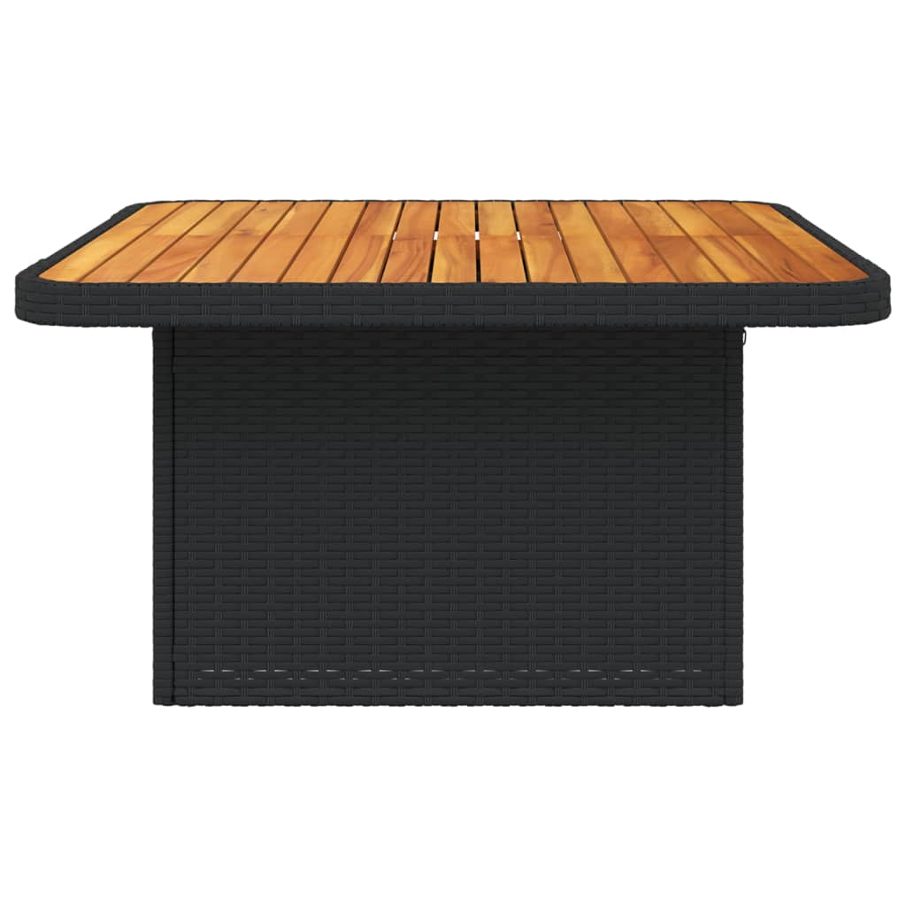 Tuintafel 80x80x71 cm poly rattan en acaciahout zwart is nu te koop bij PeponiXL, paradijselijk wonen!