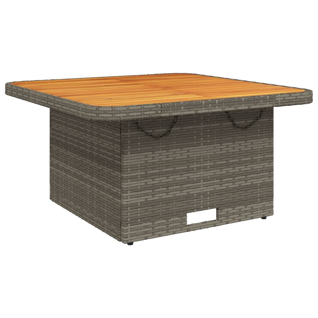 Tuintafel 80x80x71 cm poly rattan en acaciahout grijs is nu te koop bij PeponiXL, paradijselijk wonen!