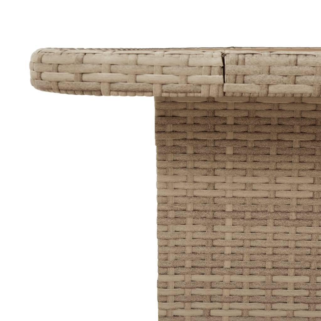 Tuintafel 80x80x71 cm poly rattan en acaciahout beige