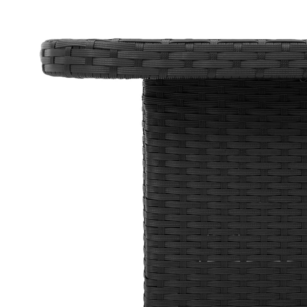 Tuintafel 110x110x71 cm poly rattan en massief acaciahout zwart is nu te koop bij PeponiXL, paradijselijk wonen!